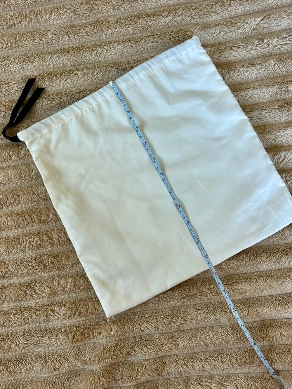 Gucci White Drawstring Logo Dust Bag with Black Trim